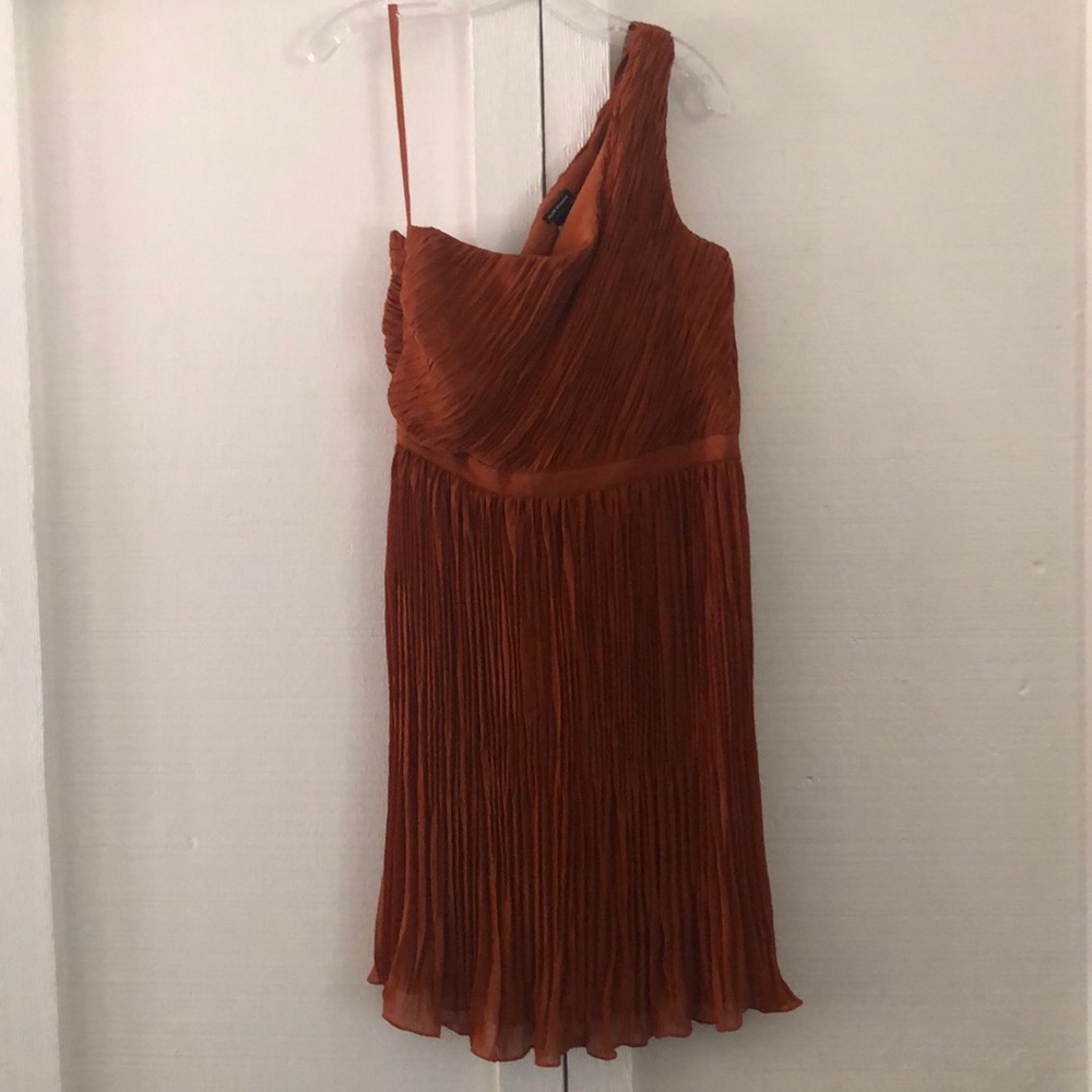 Club Monaco Orange one sleeve cocktail dress.